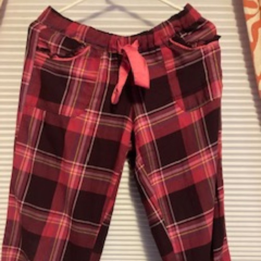 Victoria's Secret Plaid Pajama Pants with Pink Tie, comfy and warm, wear anytime